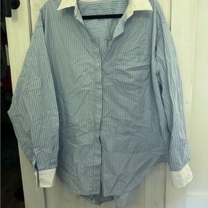Good American Light Blue Striped Shirt